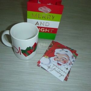 VINTAGE BLOOMINGDALES WHITE CHRISTMAS MUG BLOOMIES w/GIFT BAG